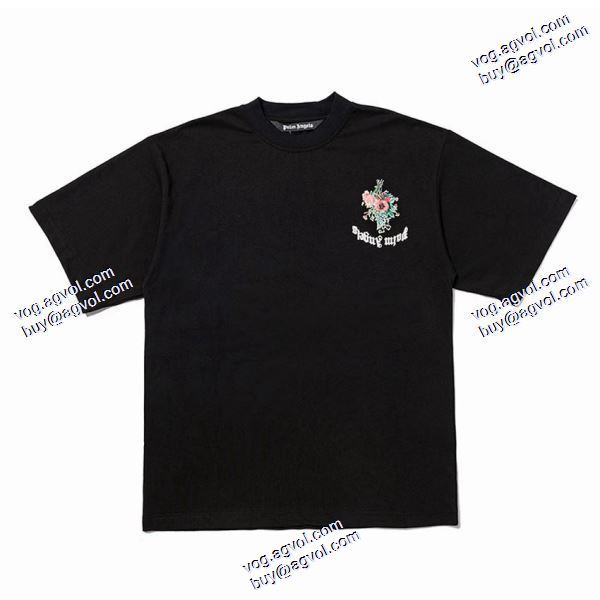 2020秋冬 大特価 パーム エンジェルス ブランドスーパーコピー 半袖Tシャツ 2色可選 花のイニシャル花束男女半袖Tシャツ